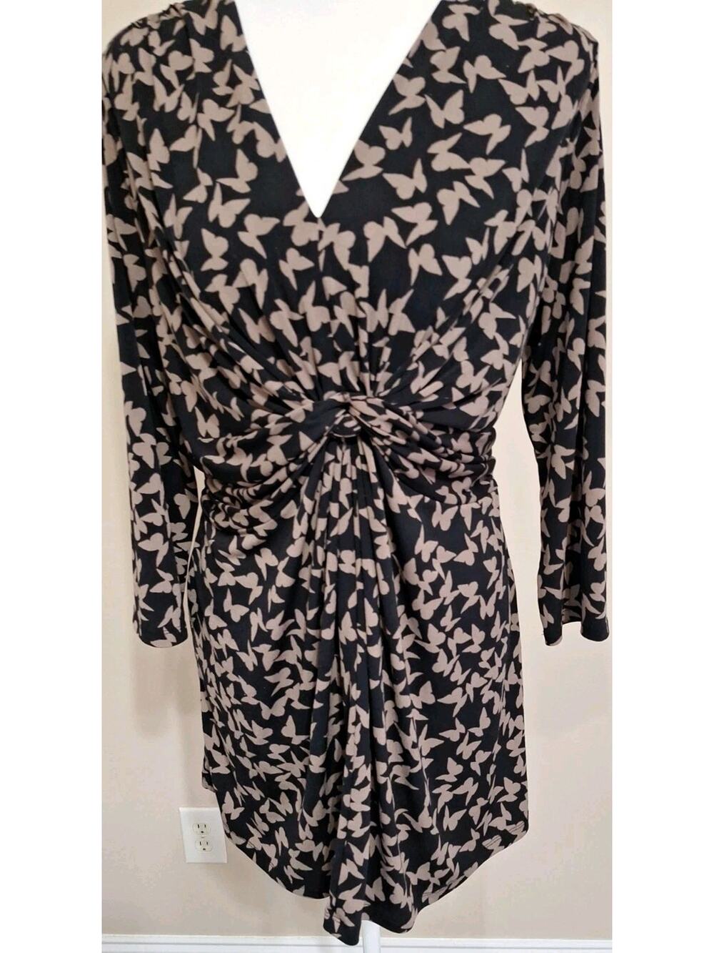Motherhood Maternity Black Brown Butterfly Blouse Size Medium